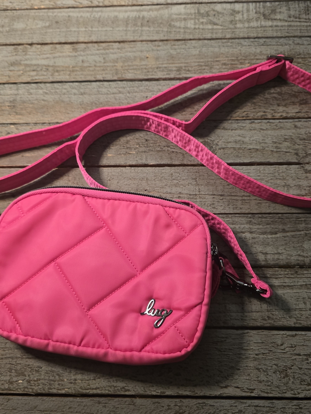 lug Hot Pink Quilted Crossbody Bag